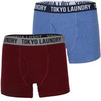 Dewport ( 2 Pack) Boxer Shorts Set in Oxblood / Cornflower Blue Marl  Tokyo Laundry