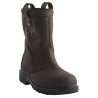 DeWalt Brown Leather Steel Toe Cap Rigger Boot Size 9