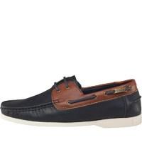 Deakins Mens Boat Shoes Navy/Tan