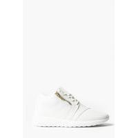Detail Lace Up Trainer - white