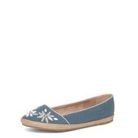 Denim Blue Jewelled Espadrilles, Blue