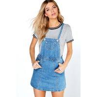 Denim Pinafore Dress - blue