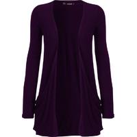 destiny long sleeve open swing cardigan purple