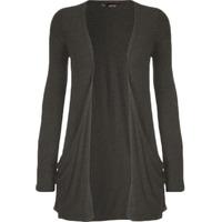 Destiny Long Sleeve Open Swing Cardigan - Charcoal Grey