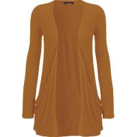 Delora Basic Long Sleeve Pocket Cardigan - Mustard