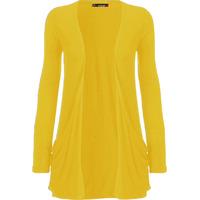 Destiny Long Sleeve Open Swing Cardigan - Yellow
