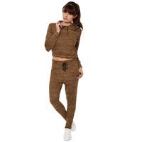 Debra Cropped Hoodie Loungewear Set - Camel