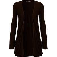 Destiny Long Sleeve Open Swing Cardigan - Brown