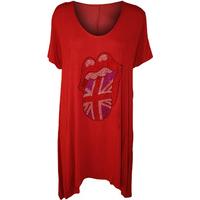 deeann union jack rolling stone t shirt red