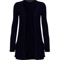 Delora Basic Long Sleeve Pocket Cardigan - Navy Blue