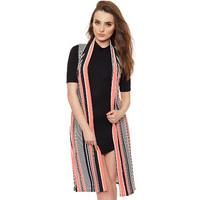 Delanie Crepe Striped Waistcoat - Coral