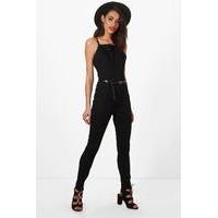 Denim Festival Catsuit - black