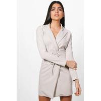 Detachable Corset Belt Blazer Dress - grey