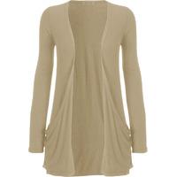 Destiny Long Sleeve Open Swing Cardigan - Stone