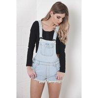 Denim Dungarees with Floral Back Pocket Detail