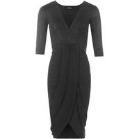 Denice Wrapover Party Dress - Black