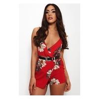 Demsi Red Tropical Playsuit