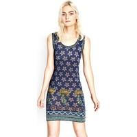 desigual 73v22a6 dress women womens dress in blue