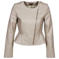 Derhy ROULADE women\'s Leather jacket in BEIGE