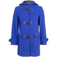 De La Creme Royal Blue Womens Wool Cashmere Winter Hooded Duffle Coat women\'s Coat in blue