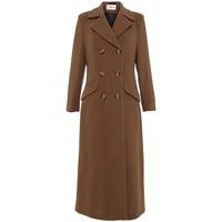 de la creme womens double breasted fitted long coat womens parka in br ...