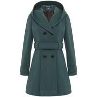 De La Creme Womens Hooded Winter Belted Coat women\'s Coat in green