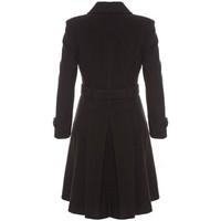 De La Creme Brown Womens Wool Cashmere Winter Long Belted Coat women\'s Coat in brown