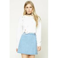 Denim Wrap Mini Skirt
