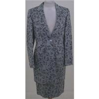 Debenhams, size 8, grey patterned skirt suit