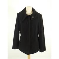 Debenhams Size 14 Simple and Elegant Black Wool Mix Winter 3/4 Coat