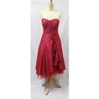 Debut Size 10 Red Strapless Fully Lined Evening Dress Debut - Size: 10 - Red - Knee length dress