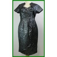 debut size 10 black and silver knee length dress