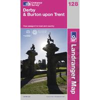 Derby & Burton upon Trent - OS Landranger Active Map Sheet Number 128