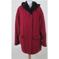 Debenhams, size 10 deep red wool blend coat