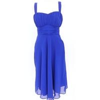 Debut Size 6 Striking Blue Pleated Bustier Cocktail Dress