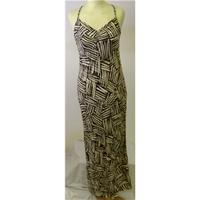 Debenhams - Size: 10 - Black/brown/cream/white maxi dress