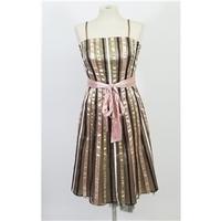 Debenhams Debut Bronze / Black / Pink Cocktail Dress Size: 10