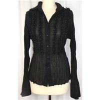 Decadence Size M Black Large Sleeved Shirt Decadence - Size: M - Black - Blouse