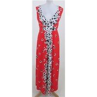 Debut size 16 red mix floral patterned sleeveless dress