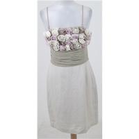 Derhy - Size: S - Beige - Strapless dress with fabric flower trim