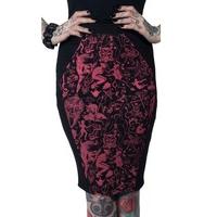 Devil Made Me Do It Coffin Pencil Skirt - Size: S