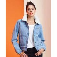 denim jacket with borg collar