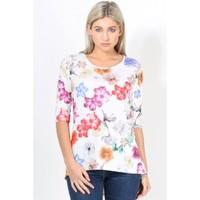 Debee Printed Strechy 3/4 Sleeves T Shirt