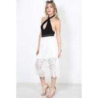 Delia Floral Lace Midi Skirt