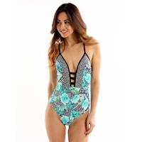 Definition Plunging V Neck One Piece - Bazaar