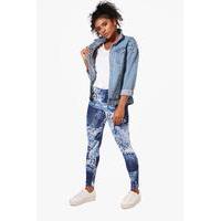 Denim Effect Leggings - blue