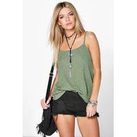 Deep Rib Swing Cami - khaki