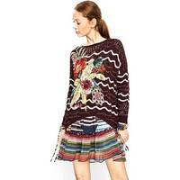 desigual 72j2wk6 jumper women brown womens sweater in brown