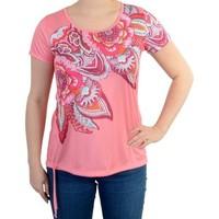 Desigual T-Shirt Lace Salmon Rose women\'s T shirt in pink