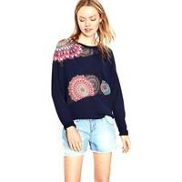 Desigual 72J2EM3 Jumper Women Blue women\'s Cardigans in blue